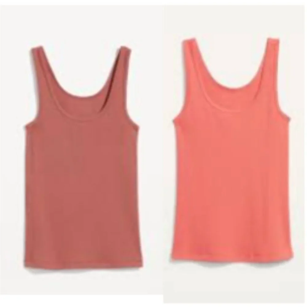 Old Navy First-Layer Rib-Knit Tank Top Bundle Womens Size Small Pink Orange - Picture 13 of 13